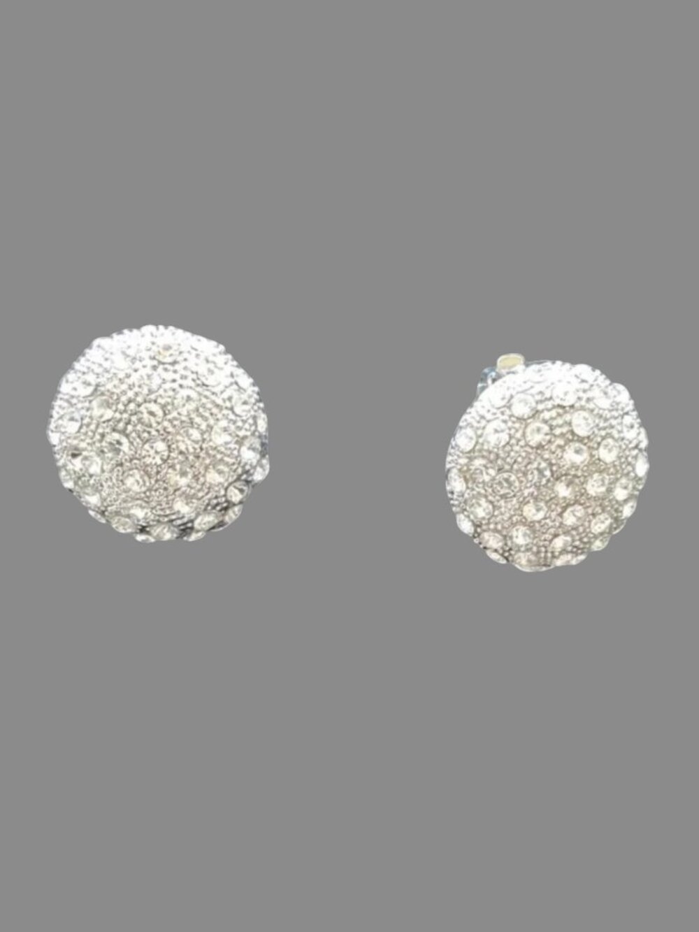 Faux Diamond Round Earrings Vintage